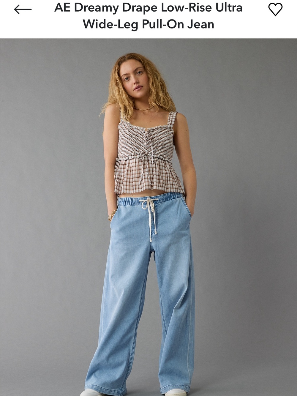 New American Eagle Wide Leg Low Rise Jeans Size Large